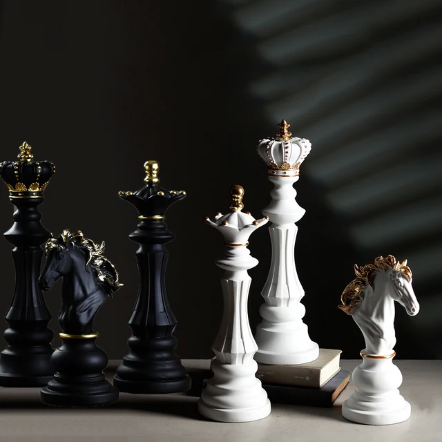 1 pçs jogo de xadrez internacional estatuetas rei rainha cavaleiro bispo  chariot peças de xadrez jogos de tabuleiro acessórios retro decoração para  casa - AliExpress