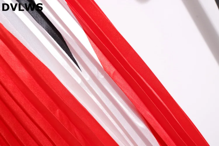 Женская атласная плиссированная юбка длинная трапециевидная в Корейском стиле 4