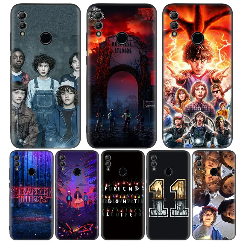 Очень странные дела Рождественские огни черный чехол для телефона Huawei Y9 Y5 Y6 Y7 2019