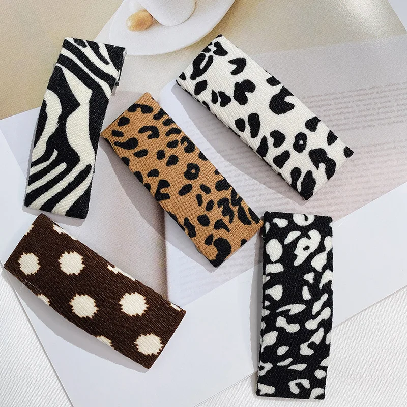 

Polka Dot Zebra-stripe Pantherine Barrette Hairpin Bobby Pin Hair Clips Korean Ins Style Headdress Women Hair Accessories