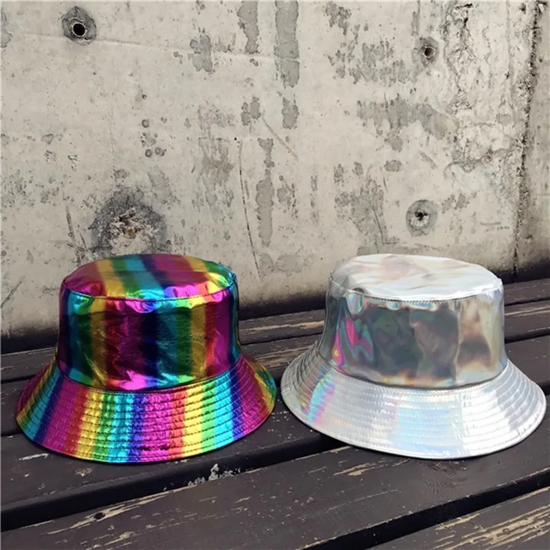 Панама из искусственной кожи в стиле Харадзюку двусторонняя хип хоп