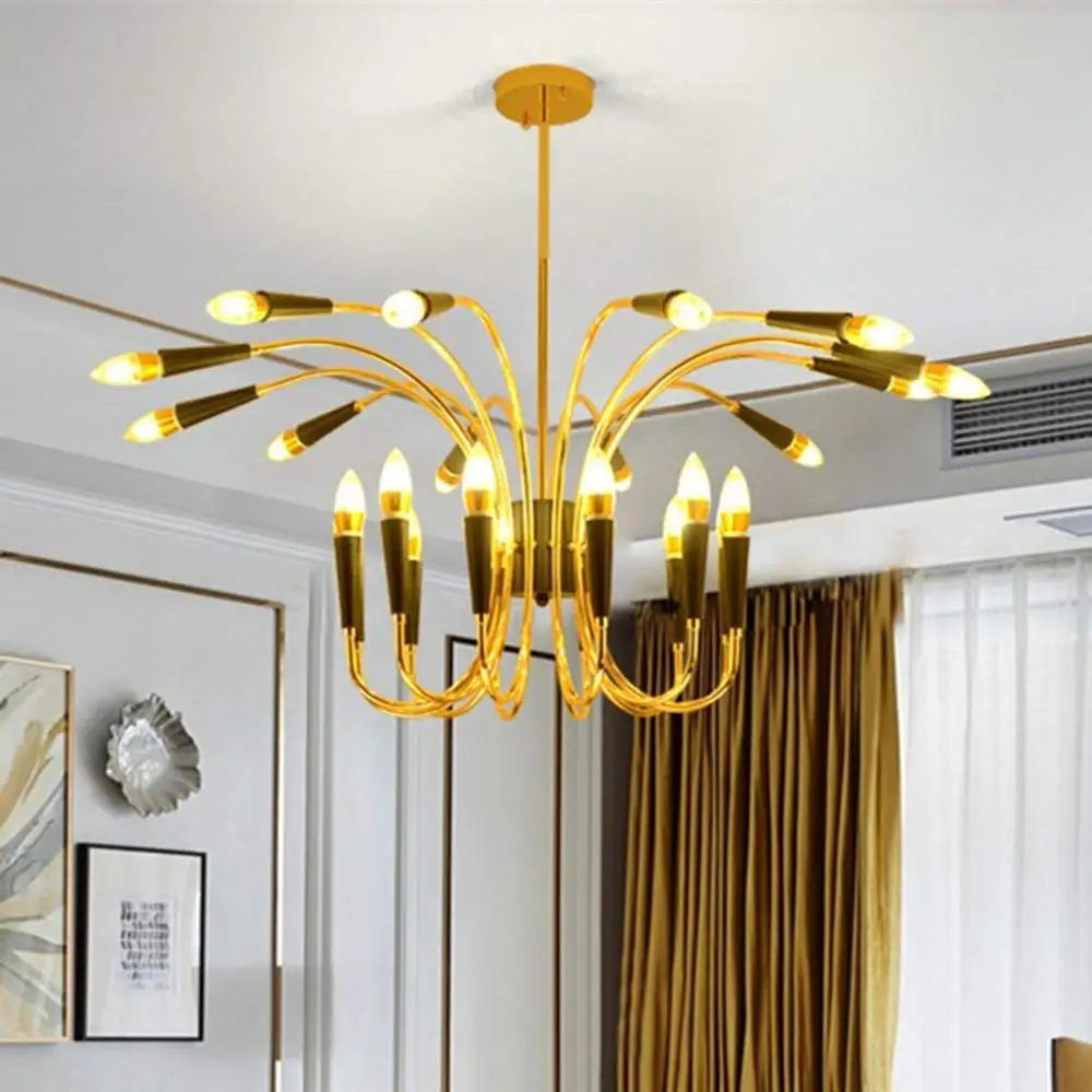 Современный потолочный светильник Sputnik s 24 светодиодный Золотой винтажный