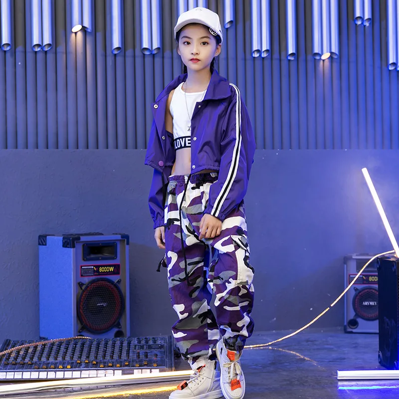 Детская одежда в стиле хип хоп толстовка и брюки для укороченный топ Джаз Танцы