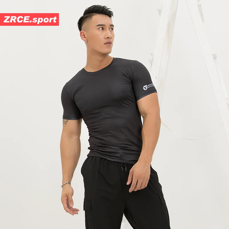 ZRCE мужские футболки для бега быстросохнущие Компрессионные спортивные занятий
