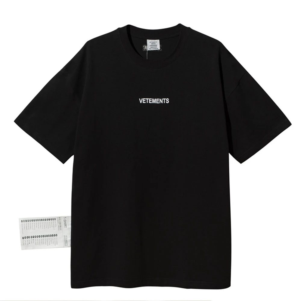 Хлопковая футболка Vetements для мужчин и женщин 230 г футболки в полоску цветные