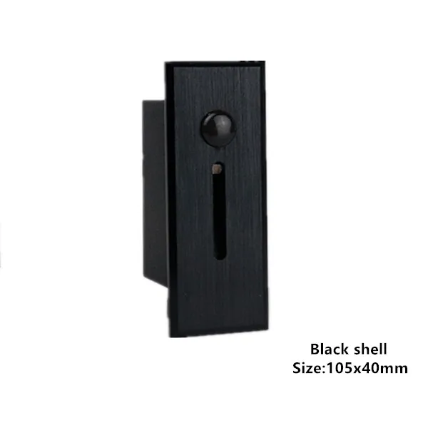 Black (105x40mm) 3 Вт Встроенный Настенный угловой светильник с PIR датчиком движения прямоугольная светодиодная ступенчатая декоративная лампа для внутреннего/наружного коридора лестничные светильники - Испускаемый цвет: Black (105x40mm)