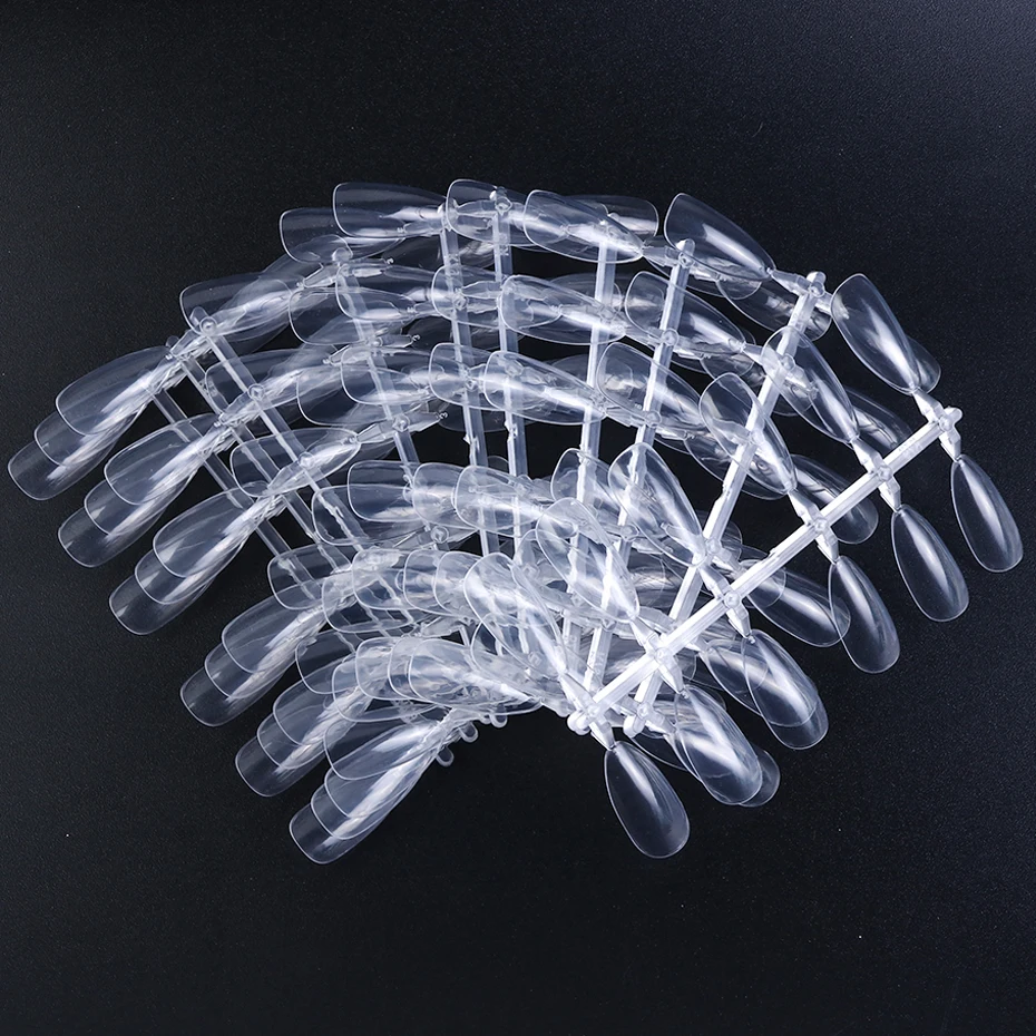 

120pcs Stiletto False Nail Art Tips Natural Clear Full Cover Gel Polish Display Acrylic Practice Palette Manicure Tools JI1030-1