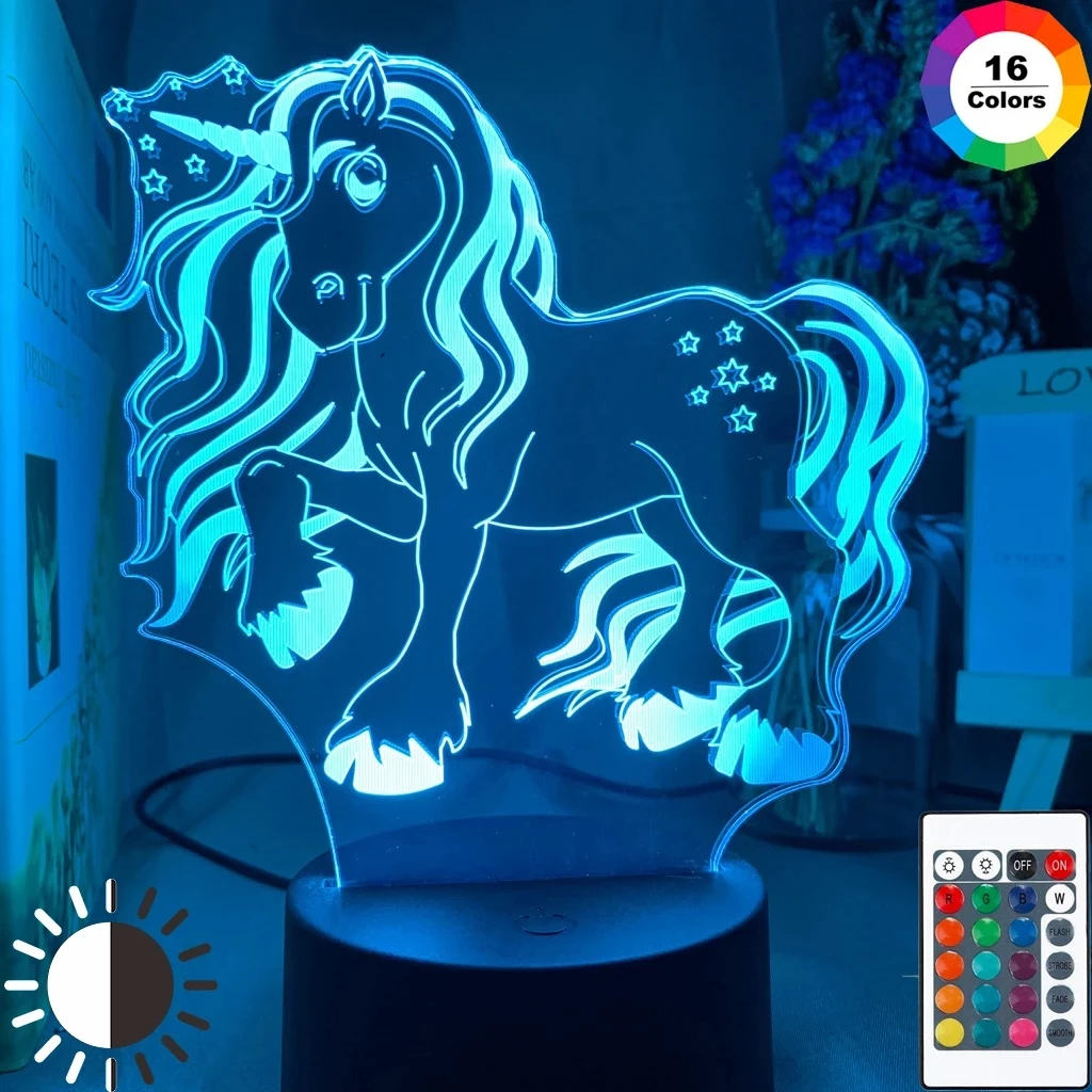 

Dropshipp Lamp Unicorn Baby Night Light Color Changing Usb Battery Nightlight for Kids Child Girl Bedroom Decor Unicorn Night