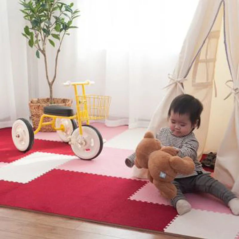 

Square household carpet bedroom living room crawling mat foam ant velvet children's stitching mat