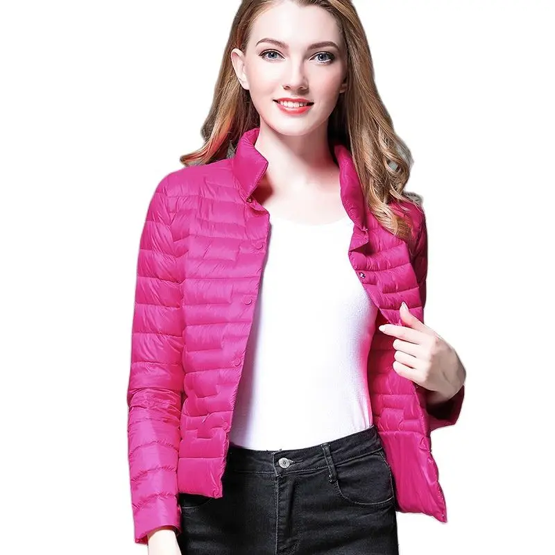 Новинка 2021 зимние ультратонкие пуховики Женская портативная куртка большого