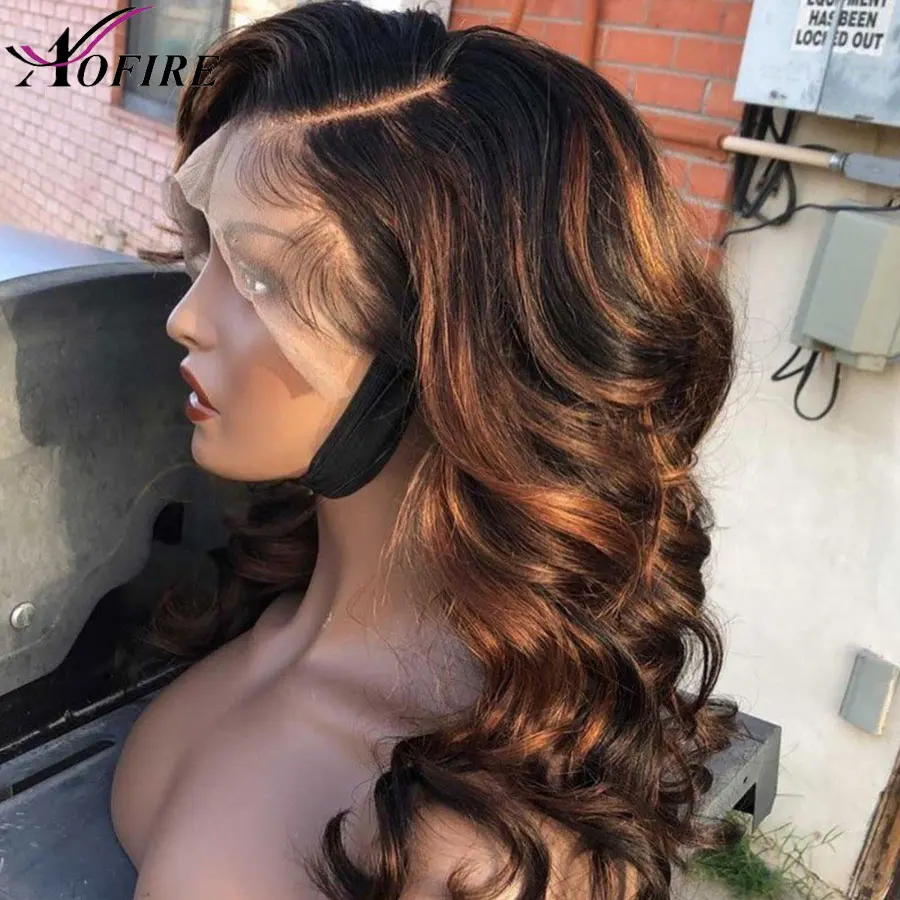 Парики из прозрачного кружева парик натуральных волос с эффектом омбре