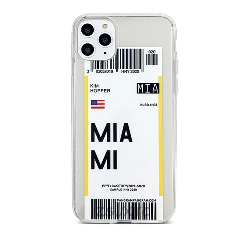 Ins дорожная этикетка страна чехол для телефона для iPhone 11Pro Max 7 8 6 6s Plus X XR XS Max летный билет письмо Мягкая силиконовая задняя крышка - Цвет: Зеленый