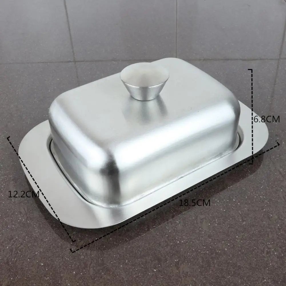 Stainless Steel Butter Dish Cheese Bread Storage Tray With See-through Lid Box Container For Home | Дом и сад