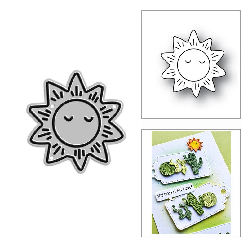 

Новинка 2021 г., милые вышитые металлические штампы «солнце» «сделай сам» для скрапбукинга, рукоделия и изготовления карт, декоративная форма...