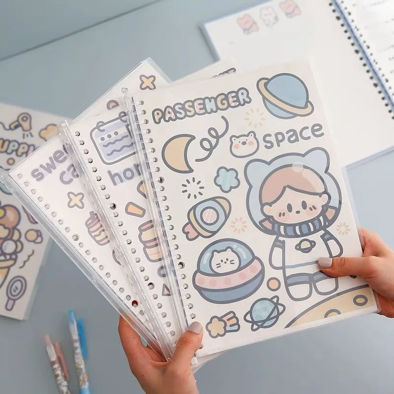 Новый Блокнот Kawaii Bear Rabbit B5 для студентов 30 листов спиральная книга с надписями