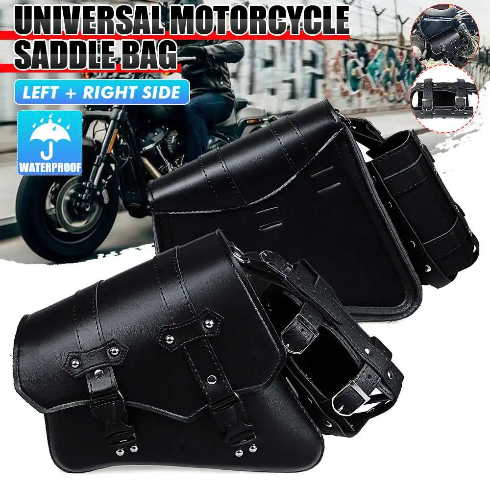 

Седельная сумка из искусственной кожи для мотоцикла, черная сумка для инструментов и багажа, для Honda/Yamaha/Suzuki Cafe Racer Chopper Bobber, на заказ