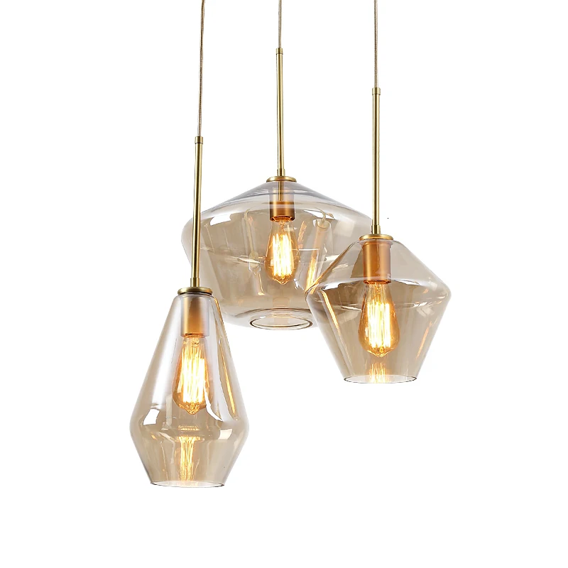Современные муранского подвеска большой золотой Стекло минималистский