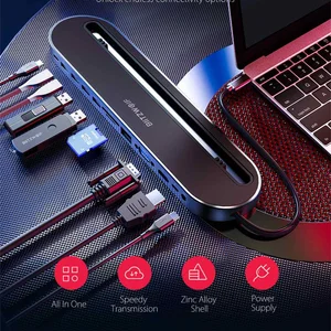 Док-станция BlitzWolf 12 в 1, USB 3,0, Type-c, SDTF, RJ45, VGA, HD, DC3.5, конвертер для iPhone, Huawei