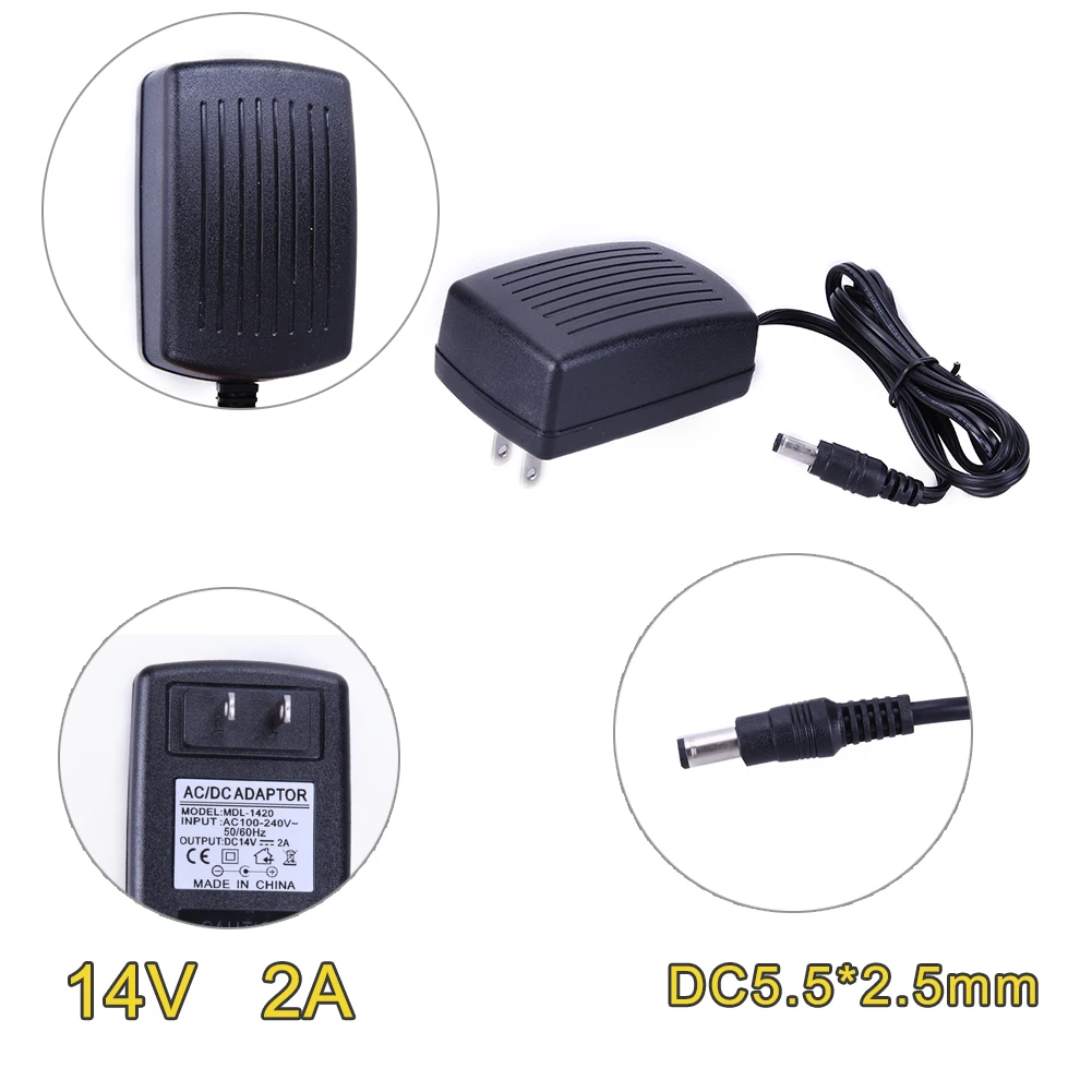 Новый DC 14V 2A адаптер питания AC в конвертер 5 5*2 мм AU UK EU штепсельные соединители AC/DC