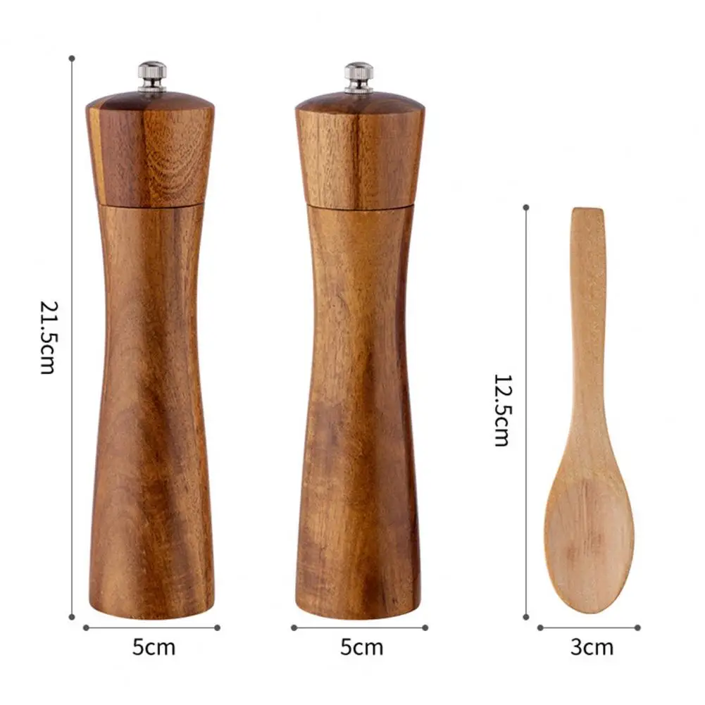 

Wooden Manual Pepper Grinder Household Adjustable Sea Salt Grinding Bottle Set