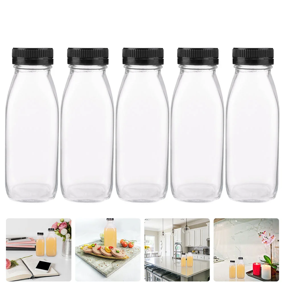 

5 шт., многофункциональные стеклянные прозрачные бутылки для напитков
