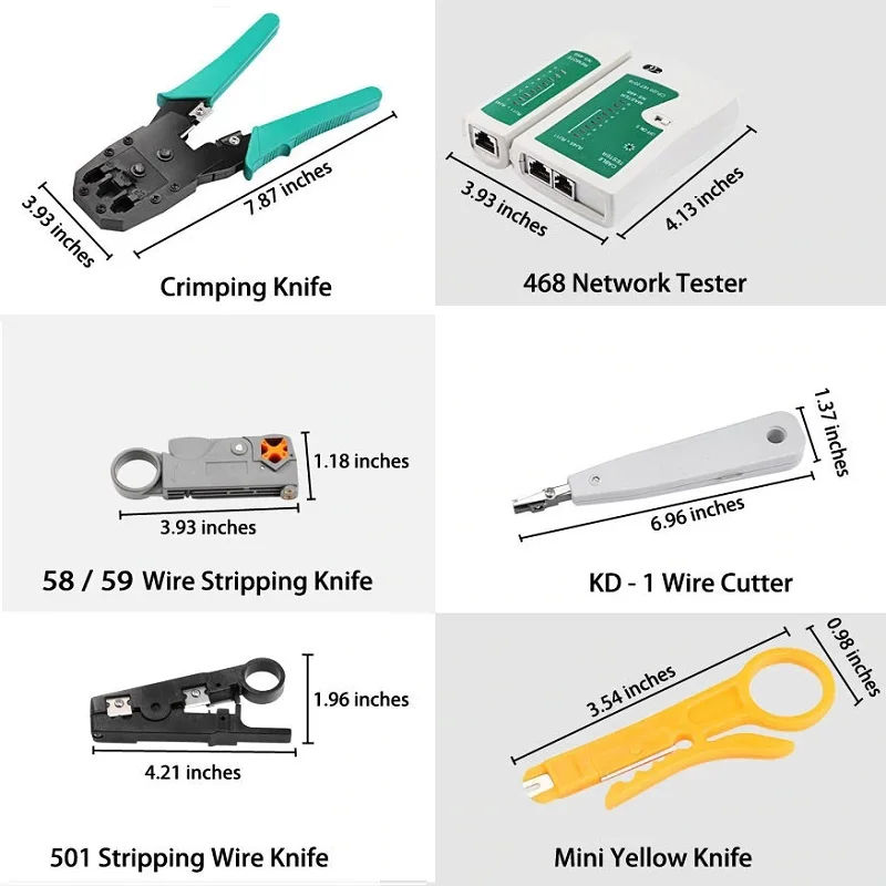 Network Cable Tester Tool LAN Utp Screwdriver Wire Stripper RJ45 Connector Computer Network Crimping Pliers Tool Kit Set images - 6