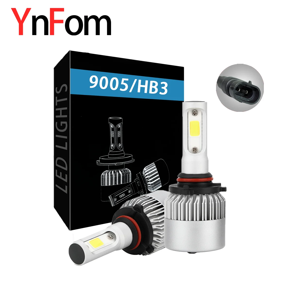 

YNFOM LED Lamp 9005 HB3 H10 is used on Chevrolet Subaru Lexus Infiniti for low light, high light and fog light positions
