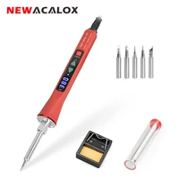 newacalox 80w 110v220v lcd digital soldering iron kit welding gun with adjustable temperature for jewelry electric diy tool