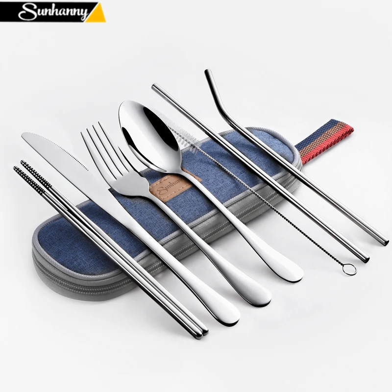 Набор посуды для путешествий походный набор столовых приборов многоразовые