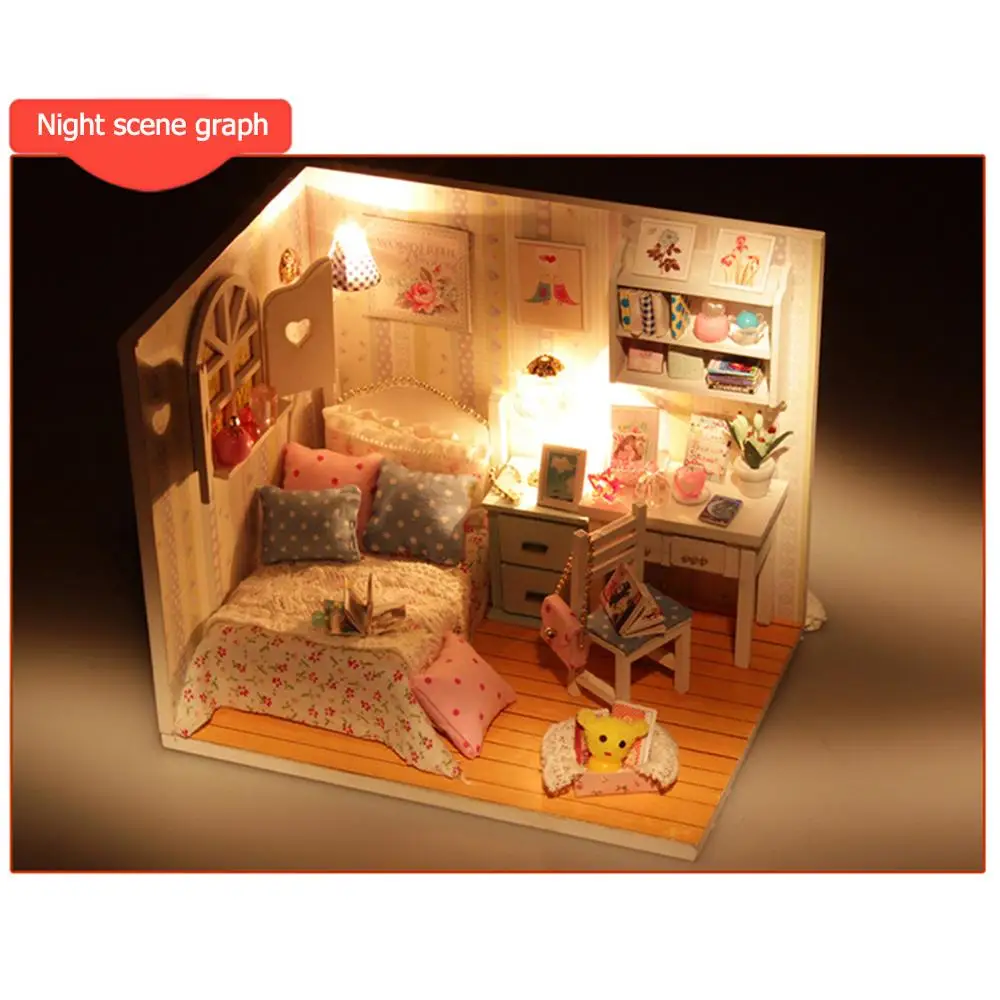 

3D Baby Doll Houses Miniature Dollhouse DIY Doll House Wooden Furniture Kit Dollhouse Miniatures Accessories Baby Birthday Gift