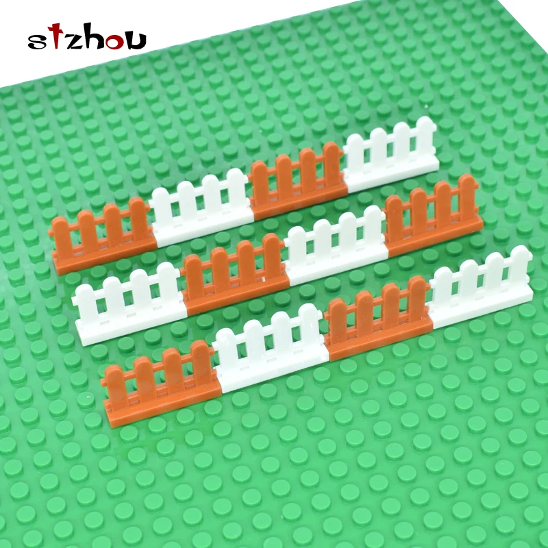 Сад DIY кирпичные части 30 шт./лот коричневый забор блок совместим с Legoe Блок