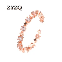 zyzq sweet korean adjustable rings for women fashion cubic zirconia stars finger ring jewellery gifts for girlfriend accessories