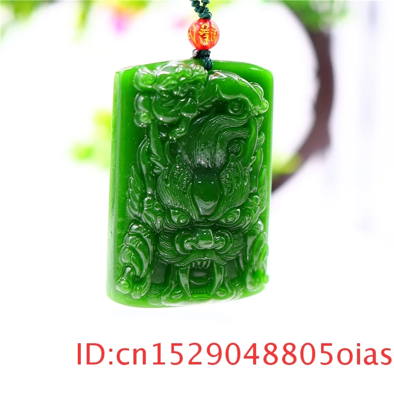 Зеленый Нефритовый дракон кулон ожерелье резной китайский женский амулет