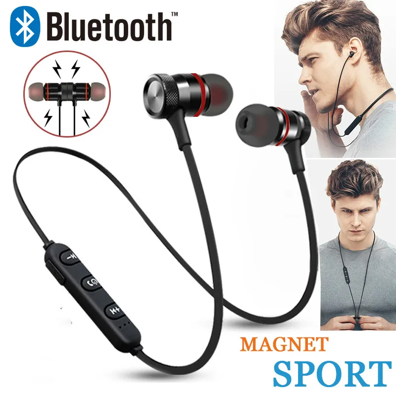 Беспроводная гарнитура Bluetooth стереонаушники спортивные магнитные наушники с