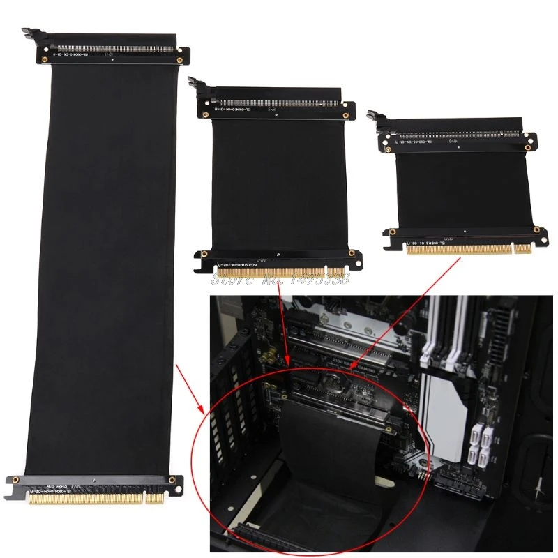 

5/10/30/40/50cm High Speed PC Graphics Cards PCI Express 3.0 16x Flexible Cable Riser Card Extension Port Adapter for GPU Q09