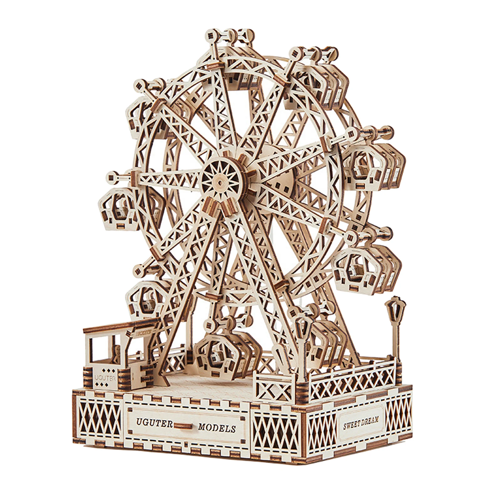 

Antique Ferris Wheel Wooden Puzzle DIY Mechanical 3D Model Kit Non-Toxic