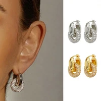 hiphop multi crystal circles drop earrings for women rock jewelry vintage metal earring female brincos hyperbole bijoux 2020