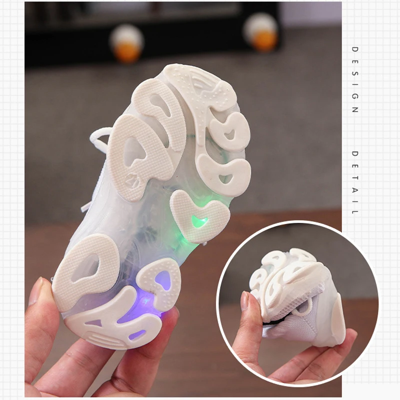 Детская обувь со светодиодными огнями весенне-осенняя одежда для маленьких