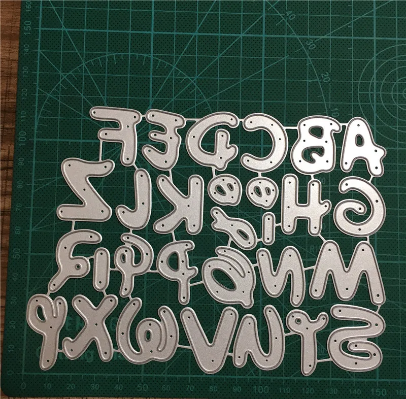 Художественные шрифты букв алфавита ремесло умирает Скрапбукинг металлический