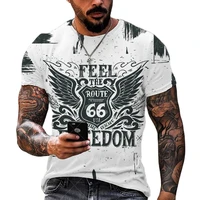 2021 summer new product men%e2%80%99s 3d highway no 66 t shirt casual stylish breathable o neck short sleeved t shirt tops