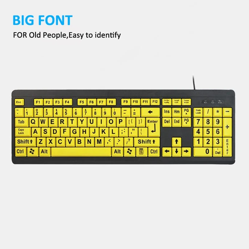 Клавиатура T801 USB Проводная портативная игровая клавиатура для пожилых людей и