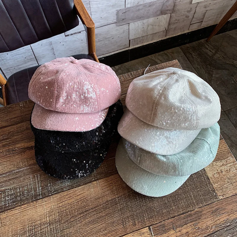 

202011-shenjinorxx spring autumn Sequins Shining lady VISORS cap women leisure hat