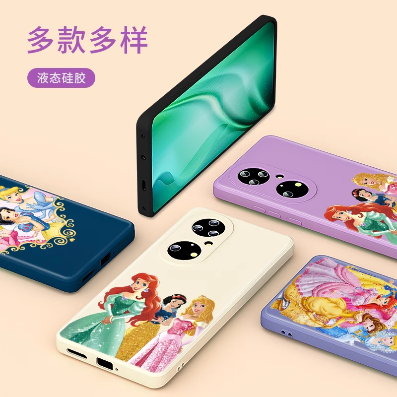 

Disney Cartoon Cute Princess For Huawei P50 P40 P30 P20 5G Lite P Smart Z Pro Plus 2021 2019 Liquid Silicone Soft Phone Case