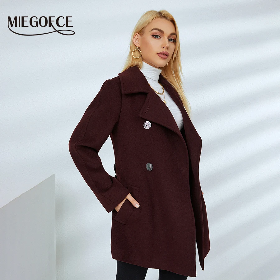 MIEGOFCE 2022 Новое весна-осень женское шерстяное короткое пальто с лацканами