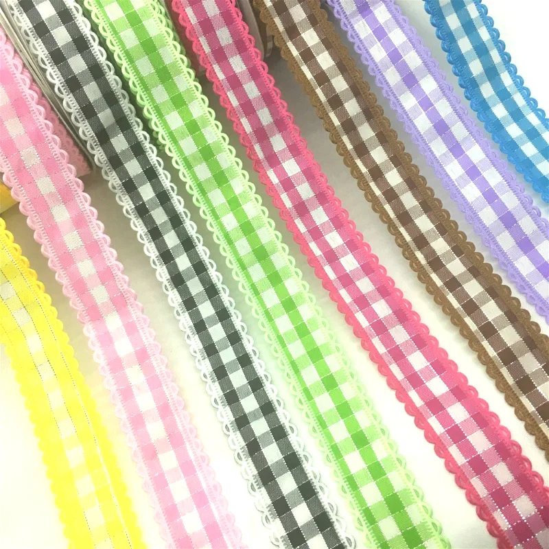 Винтажная клетчатая искусственная Ткань 5 ярдов 2,5 см для рукоделия, банты, рождественские, свадебные, праздничные, пасхальные украшения, подарок, цветочные аксессуары