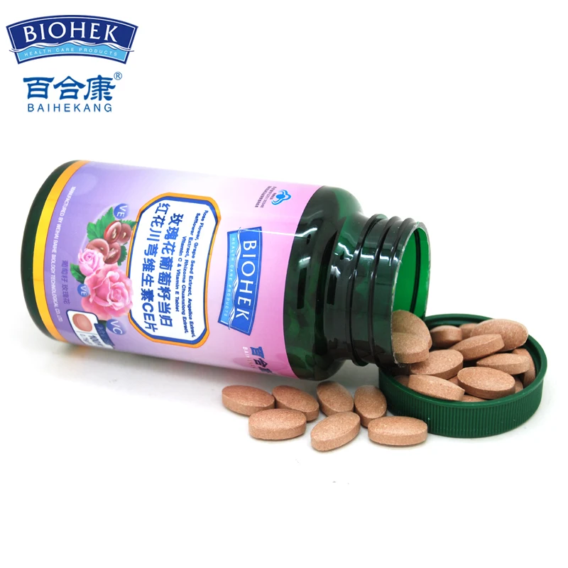 

Lily, rose grape seed angelica safflower rhizoma ligustici wallichii vitamin CE