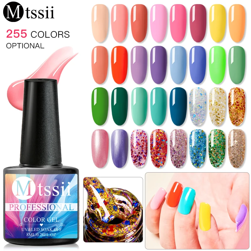 

Mtssii Color&Glitter Nail Polish Hybrid Varnishes All For Manicure Nails Art Semi Permanent UV Led Gel Polish Nail Design