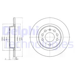 

Задний диск DELPHI BG3731C 03 VECTR A.C «безвоздушный» с покрытием