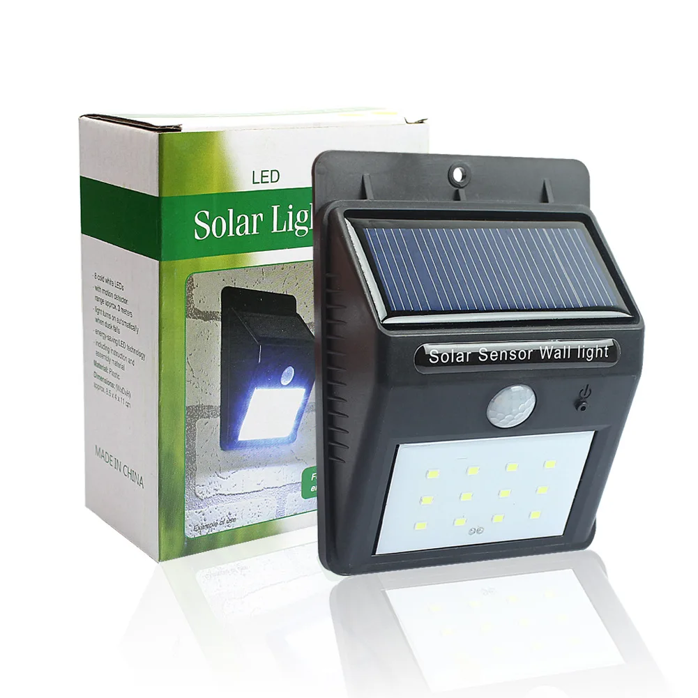 

Solar Sensor Wall Light 12LED solar body wall lamp LED Bulb PIR Motion Sensor Lampara Solar Lighting Garden Decoration Lights