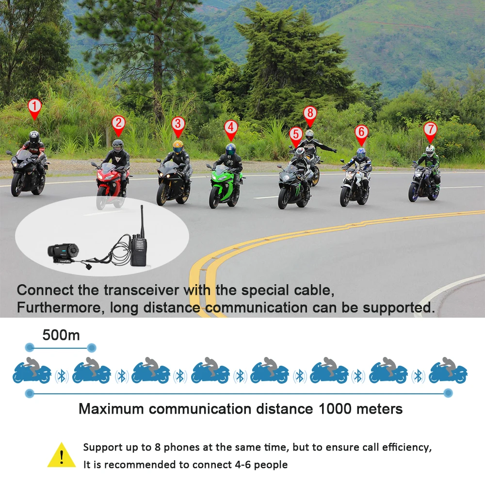 Fodsports 2 шт FX8 мотоциклетный шлем Bluetooth Интерком Мото шлем гарнитура 1000 м 8 Rider BT Intercomunicador FM